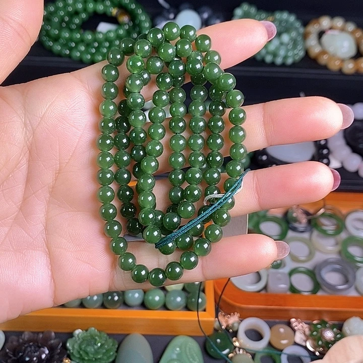 和田玉（碧玉）毛衣链未镶嵌