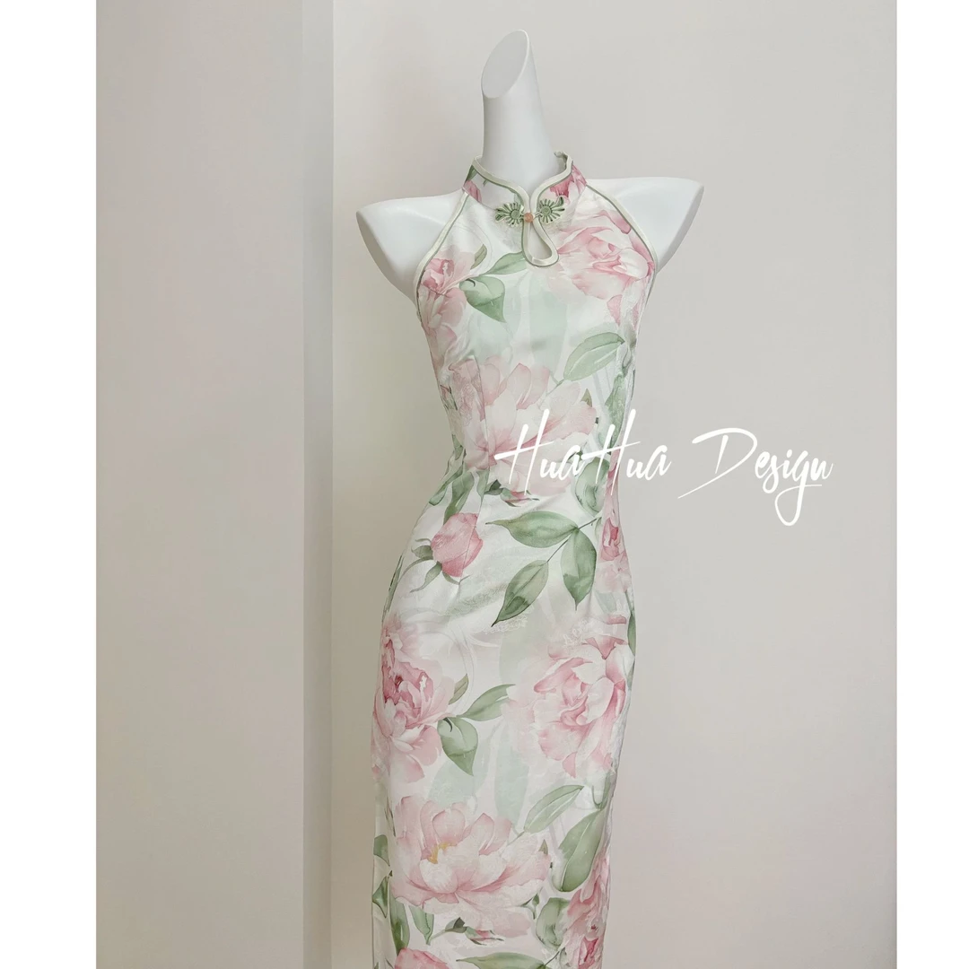 苏故里【花想容】2025年新款复古气质送考旗袍修身衣长X120少女