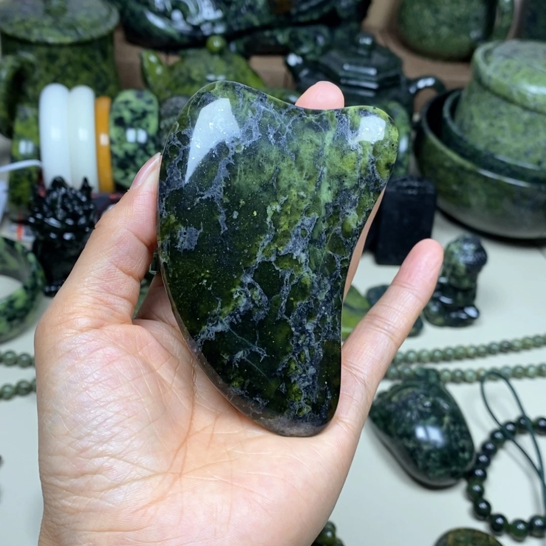未镶嵌蛇纹石玉药王石高冰刮痧板
