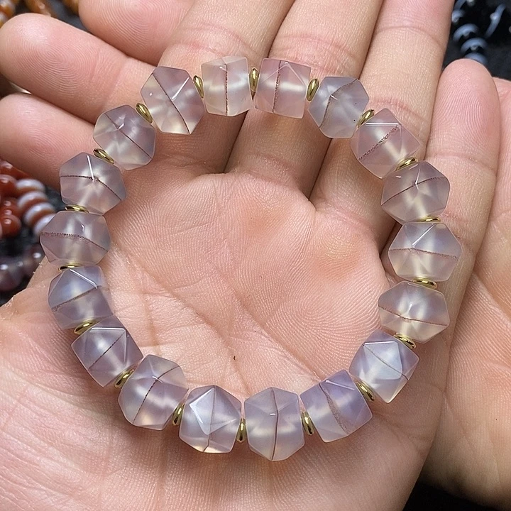 玛瑙/玉髓未镶嵌手链大**萌