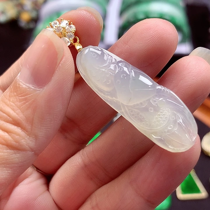 颈饰银S925镶嵌翡翠翡翠