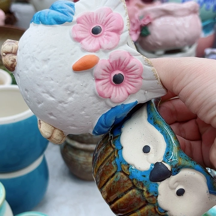 多肉绿植陶瓷花盆9.9包邮，有孔