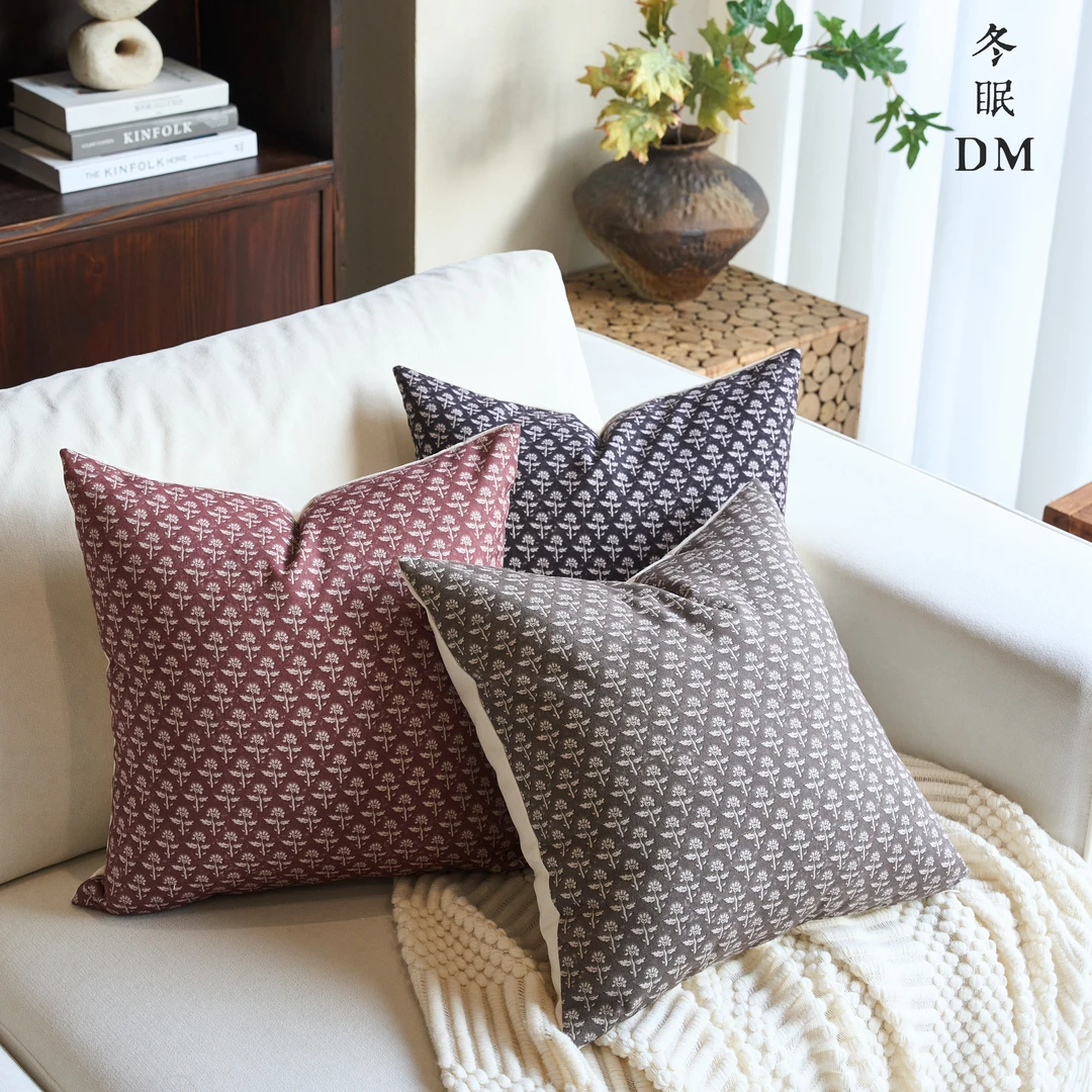 棉麻美式田园复古沙发靠背垫大抱枕套客厅卧室办公室床头靠背枕