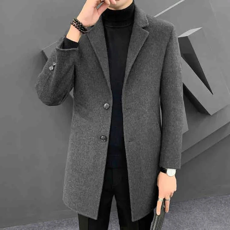 001男士外套孤品毛呢休闲中长款秋冬季