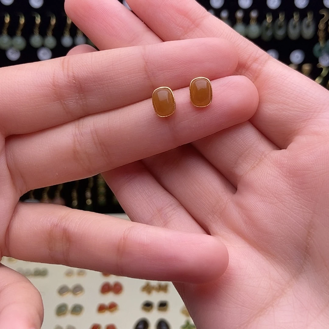 银S925镀金镶嵌手链和田玉