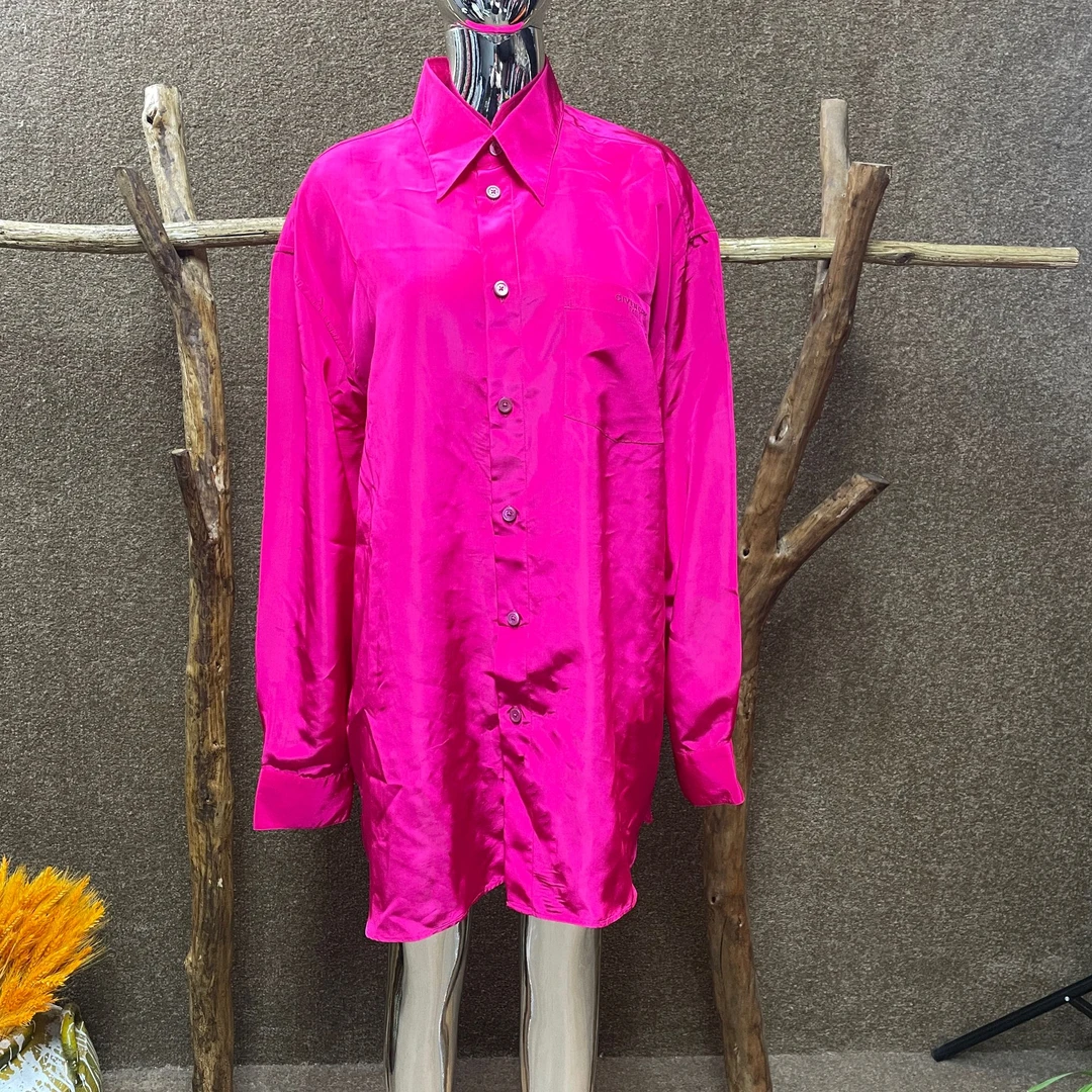 99新 Givenchy/纪梵希  玫红色长袖衬衫 41码 41184
