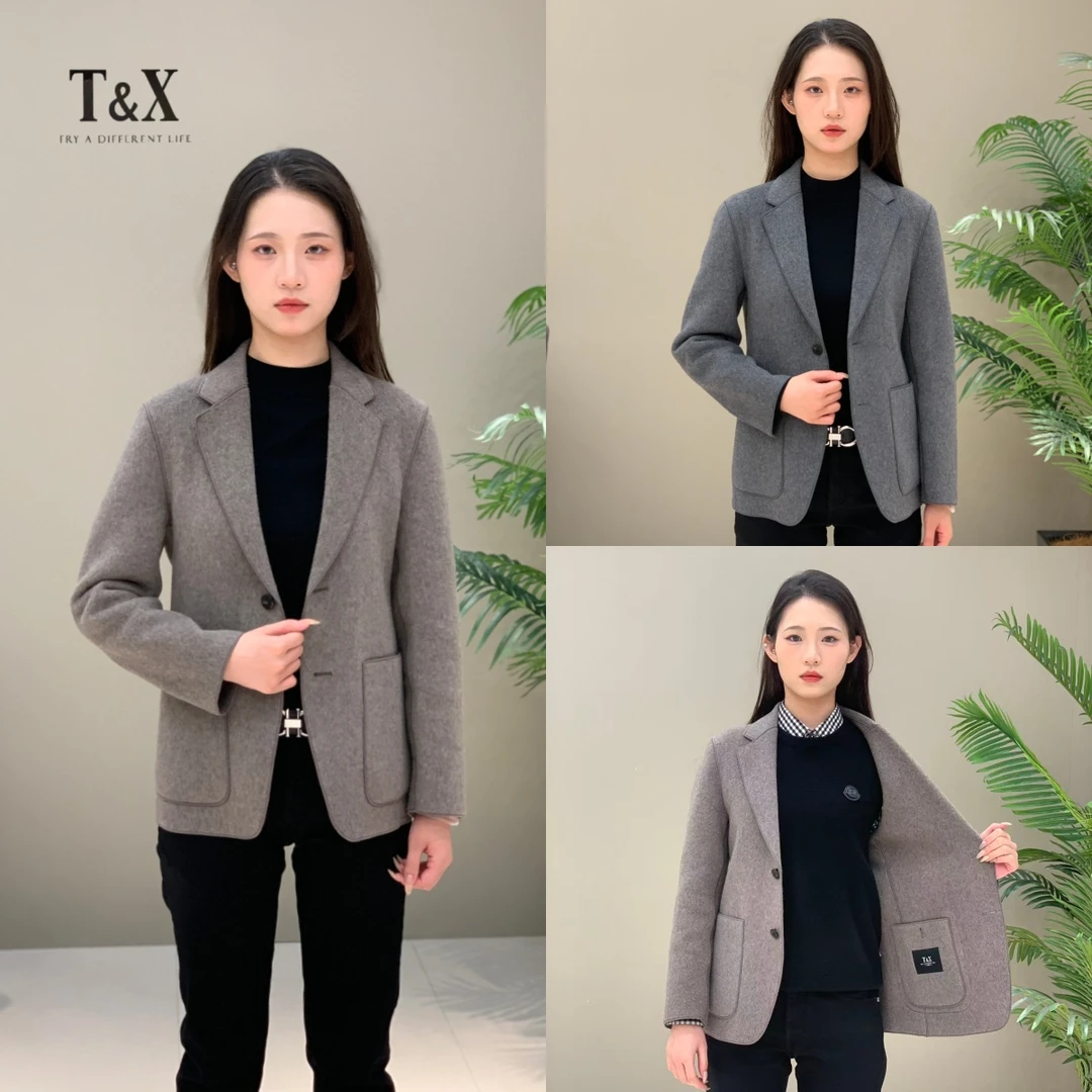 T&X/梯形2025秋冬爆款男士简约商务休闲羊毛西装便服外套（0016）