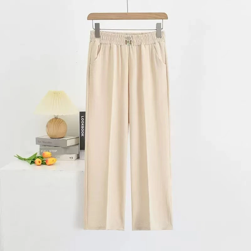 恒鑫安松紧腰百搭直筒休闲裤-X