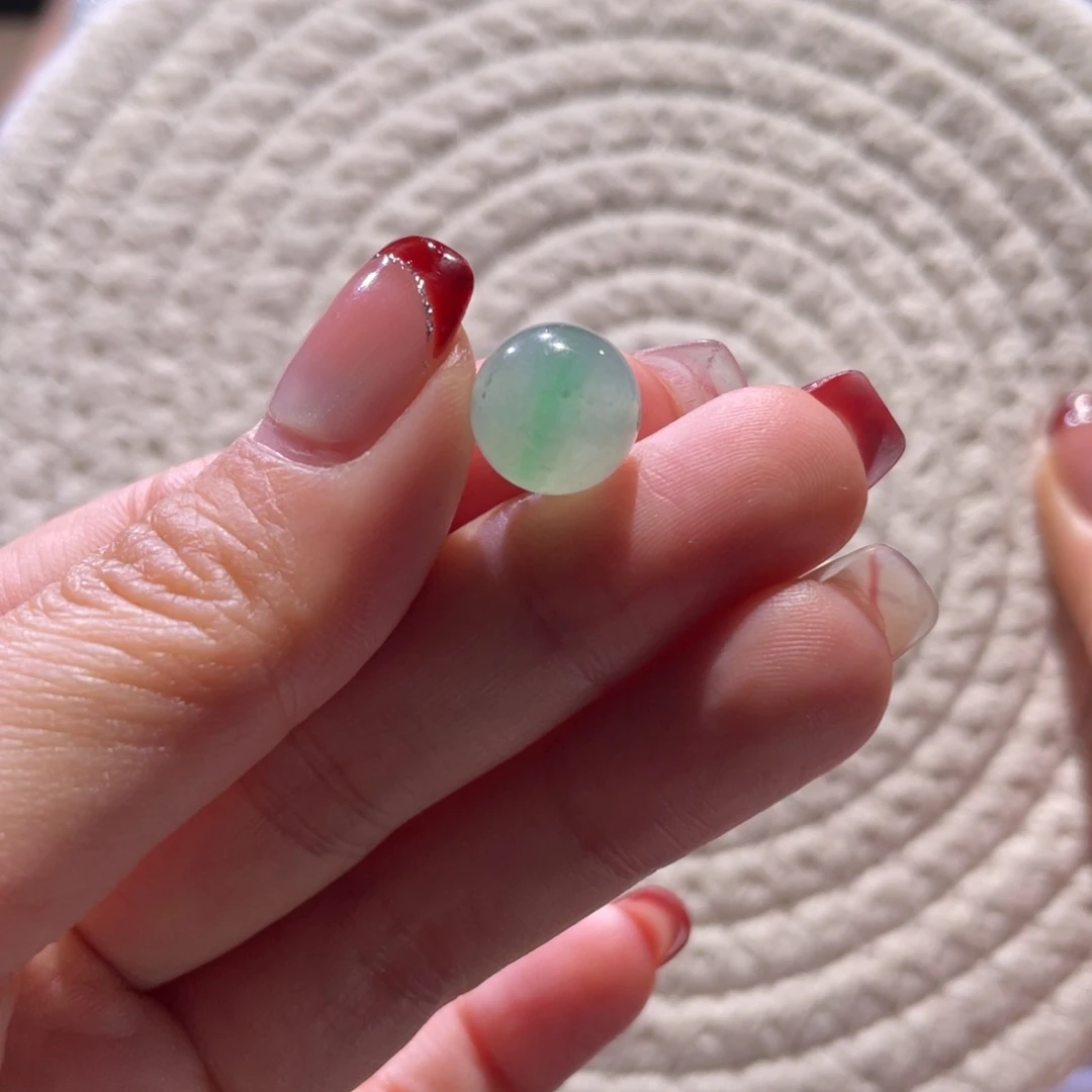 翡翠散珠天然缅a金丝绿单珠