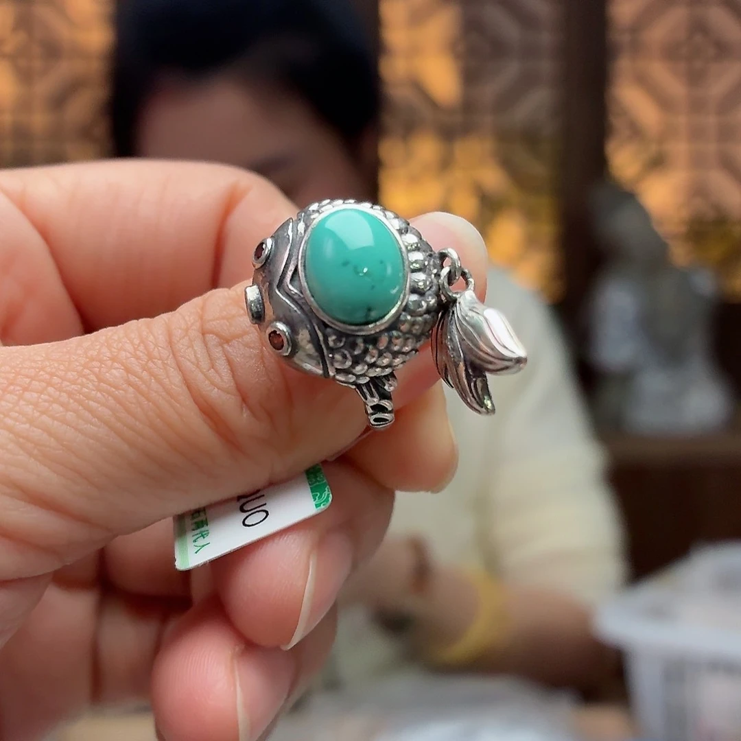 银S925镶嵌绿松石珠宝奇石