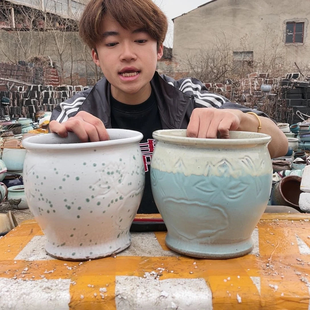 无铅玻璃宜兴紫砂花盆
