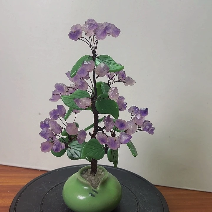 陶瓷天然紫水晶招财树