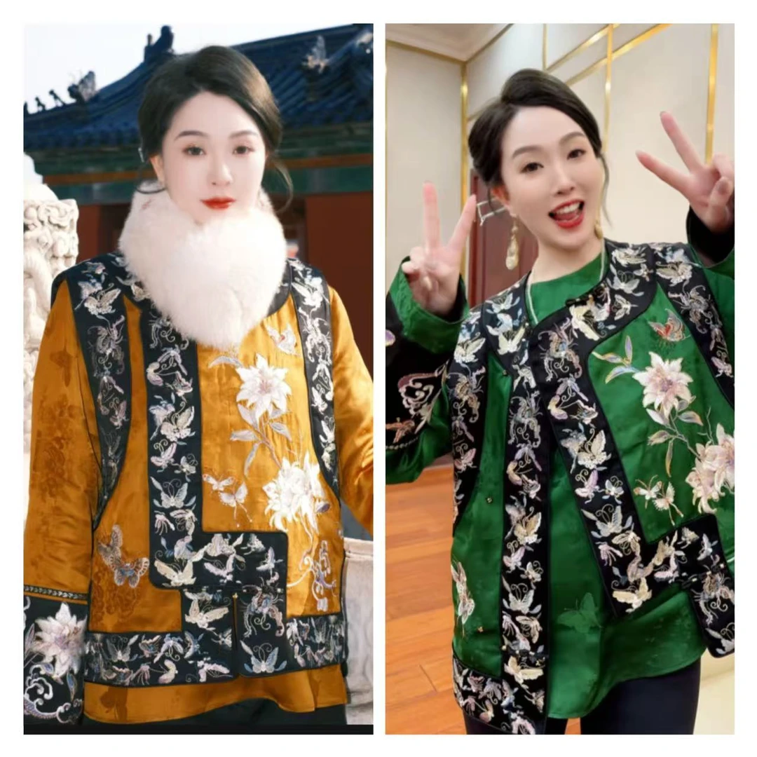 蝶韵百合裳！重工刺绣人丝提花新中式马甲！GZ5450
