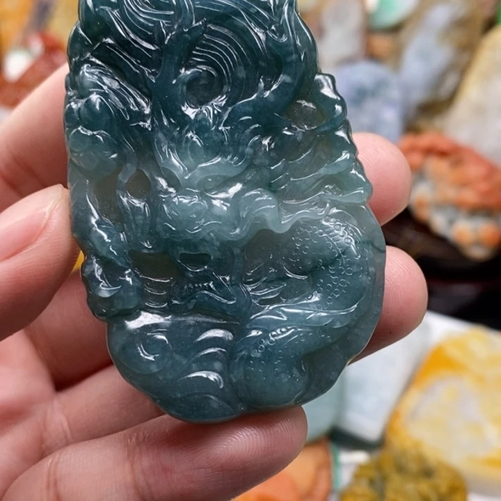 定制翡翠未镶嵌翡翠龙牌