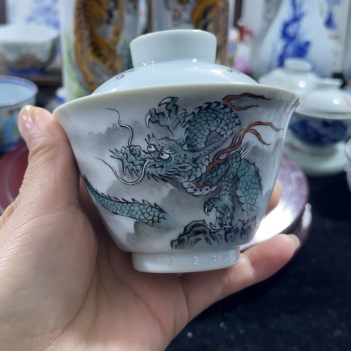 景德镇陶瓷手绘盖碗