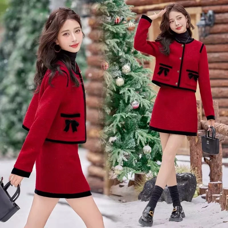 【四季太阳花】2024新款纯色中短款气质显高显瘦两件套 870