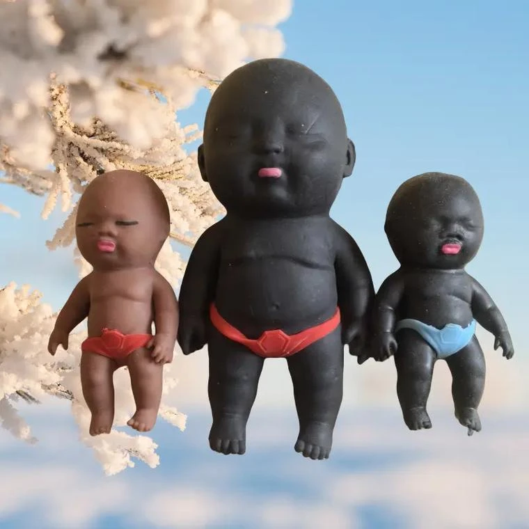 小黑娃捏捏乐解压玩具可爱搞笑搞怪可捏造型