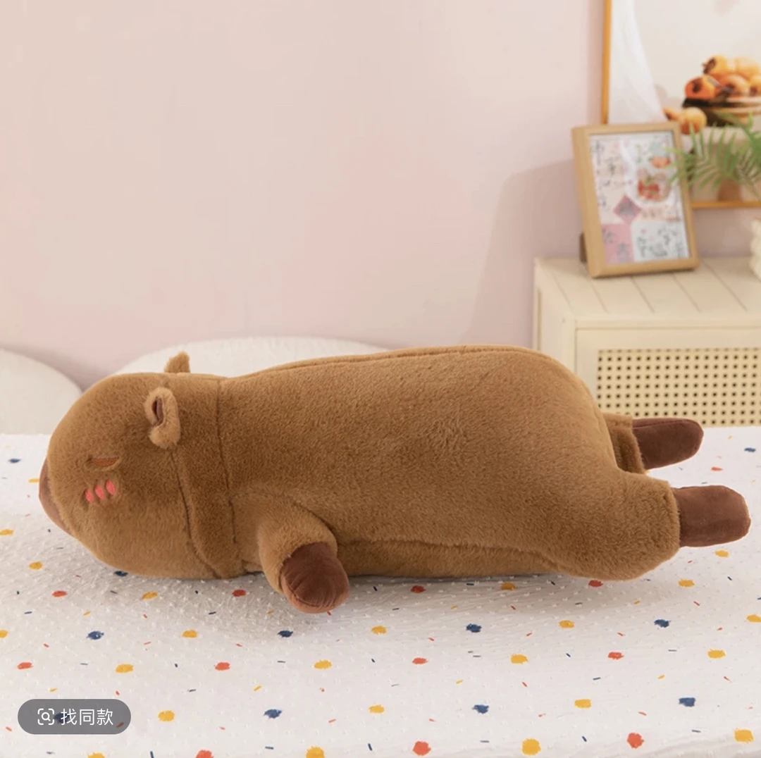 趴款卡皮巴拉60cm毛绒玩具女生睡觉抱枕可爱水豚公仔生日礼物