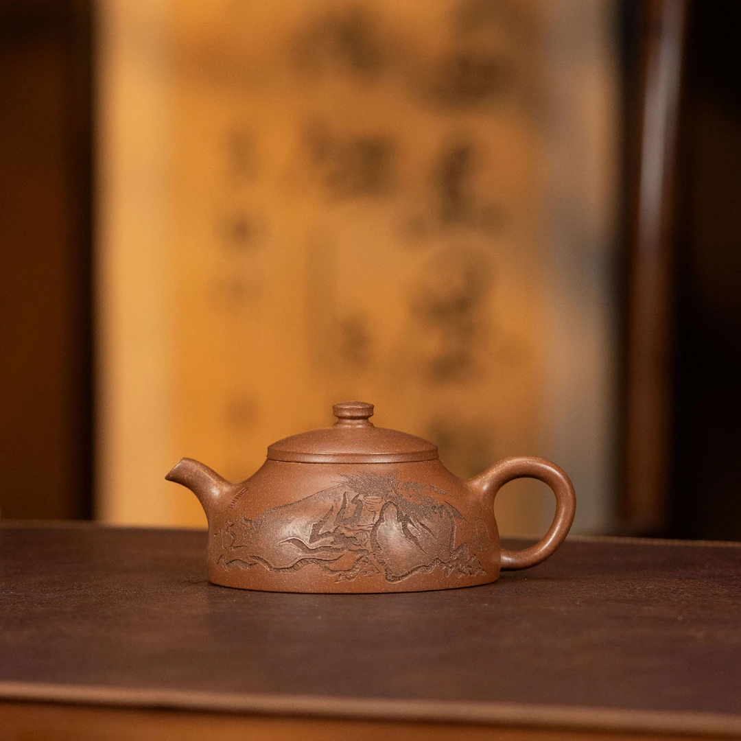 【利贞丨钟馗醉酒-静月】原矿桂花砂约200cc 李建军全手工制 茶具