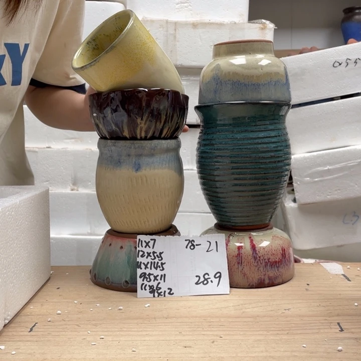 紫砂花盆多肉陶土花盆微瑕21