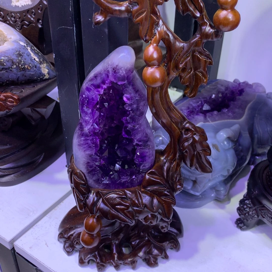 未镶嵌大型摆件（非配饰）紫晶巴西全抛光葫芦摆件
