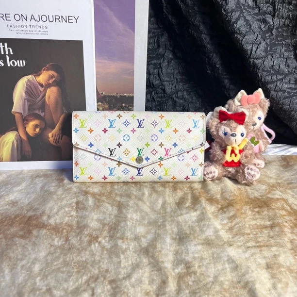 95新 LouisVuitton/路易威登 路易威登白三彩钱包手拿包