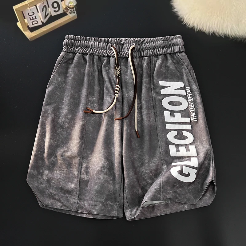 短裤男款夏季休闲百搭美式复古五分裤男士宽松潮流高街运动短裤