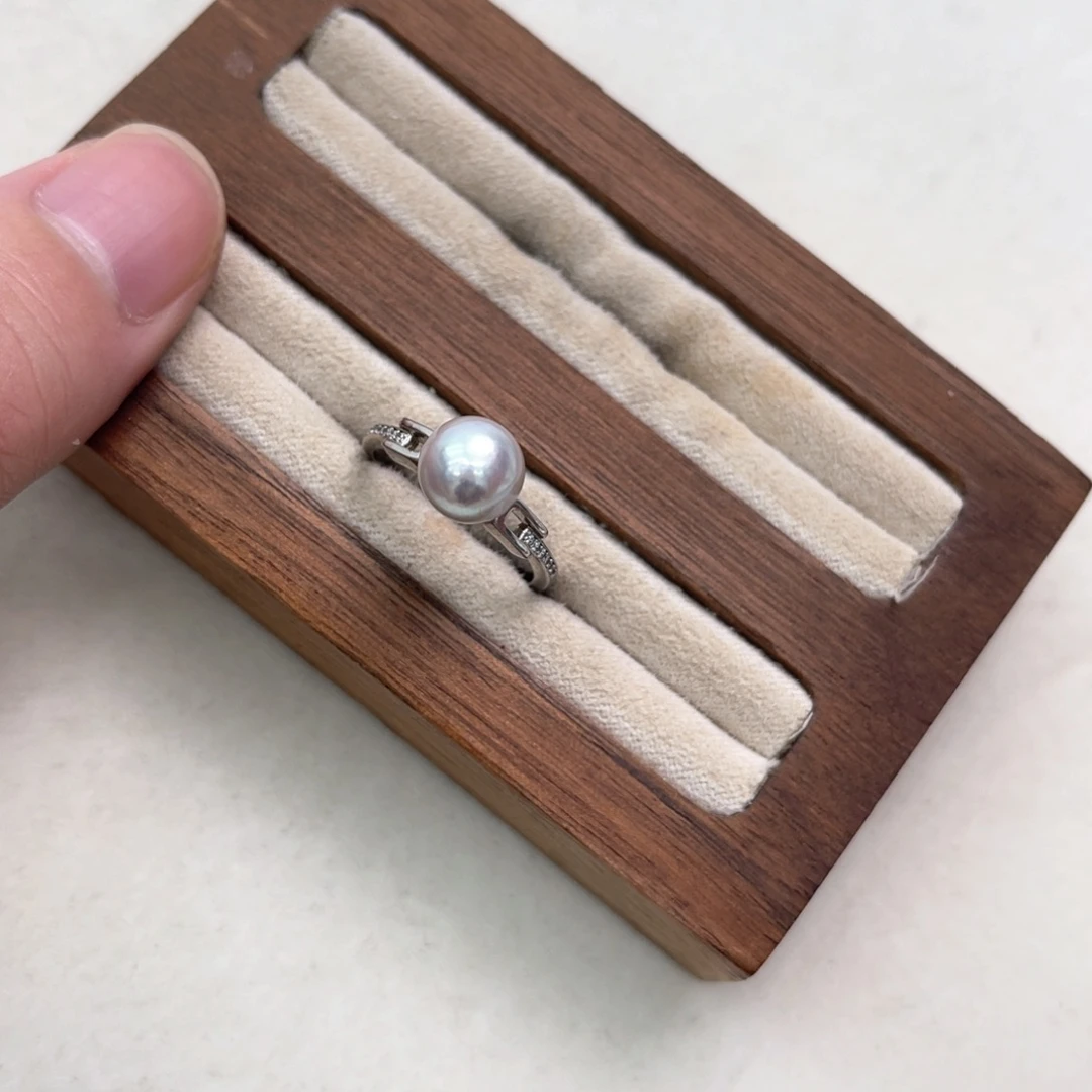 银S925镶嵌戒指海水珍珠