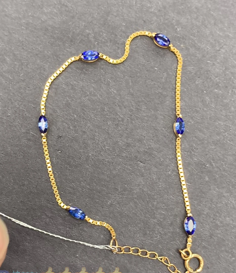 18K金蓝宝石手链