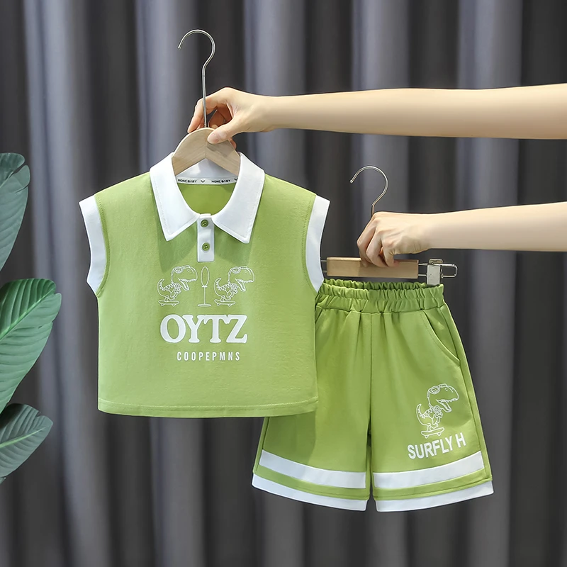 男童夏装运动套装2025新款儿童装洋气宝宝夏季薄款无袖背心两件套
