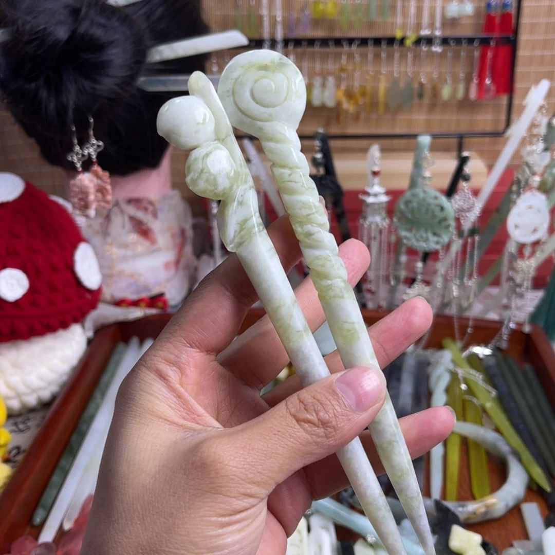 蛇纹石玉发饰未镶嵌