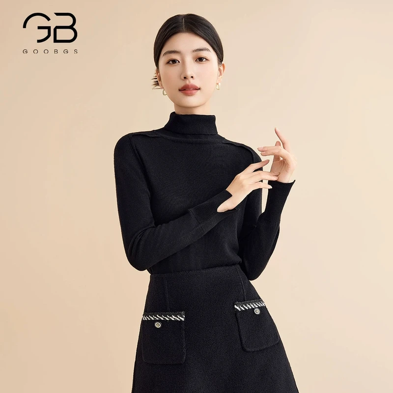 【籽言专享 】谷邦GOOBGS 绵羊毛高领针织衫  G4371420-6