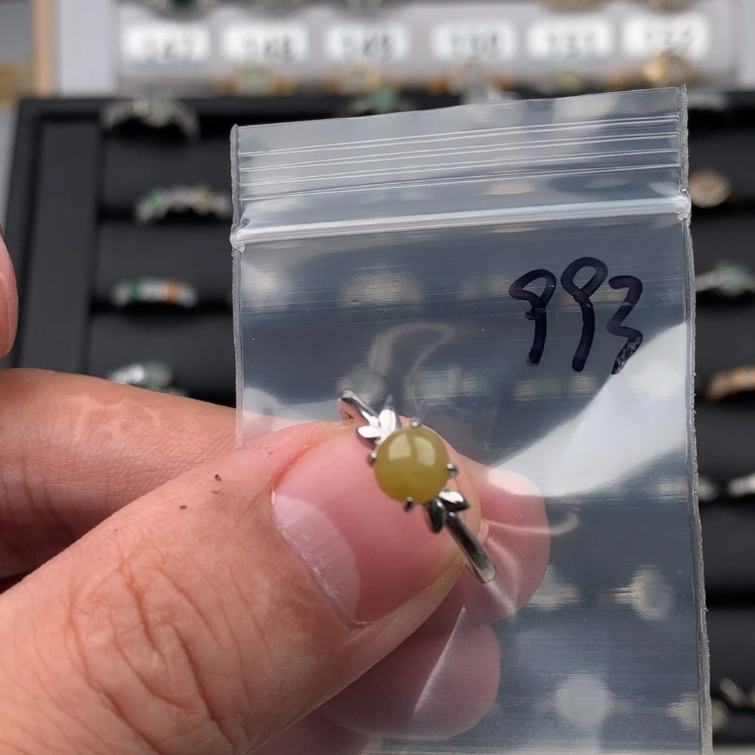 翡翠银S925镶嵌戒圈993