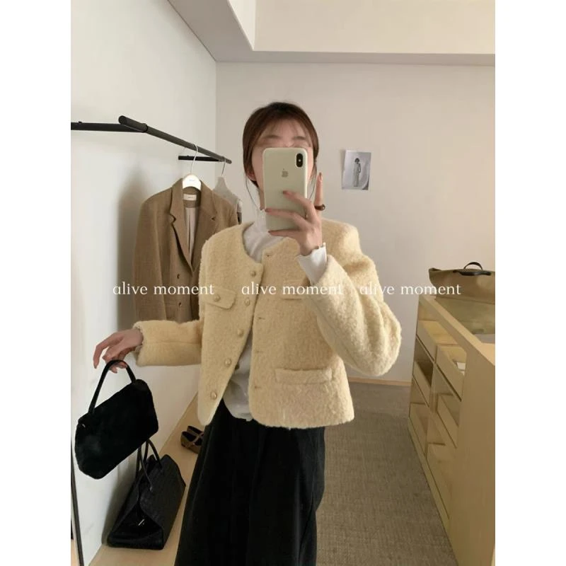 小香风粗花呢外套女秋季新款盐系轻熟风小众上衣