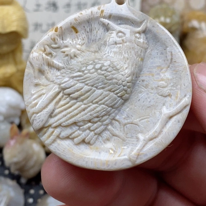 颈饰未镶嵌硅化珊瑚（珊瑚玉）有瑕