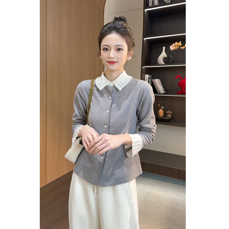 Dy~仙女姐姐必备~打破优雅与气质平衡！打破单调~白色花边拼接上衣