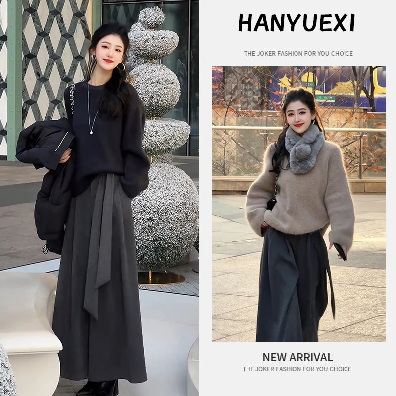 今年流行漂亮套装女2025新款高级感宽松百搭长袖上衣阔腿裤两件套