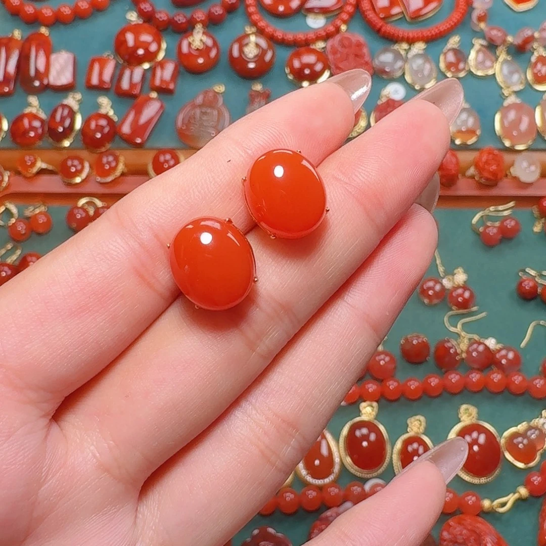 南红玛瑙银S925镶嵌13+