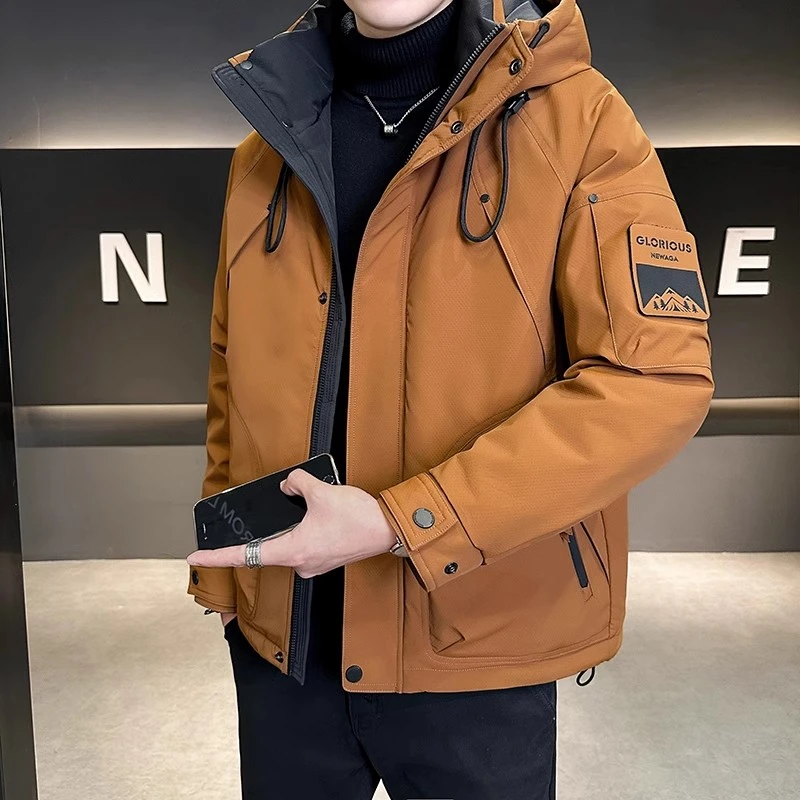 户外男士羽绒服冬季加厚2025新款潮牌高级感防寒服大码工装外套