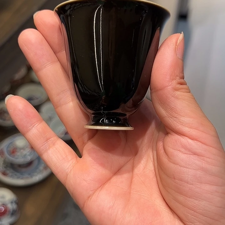 纯手工胎乌金釉杯杯