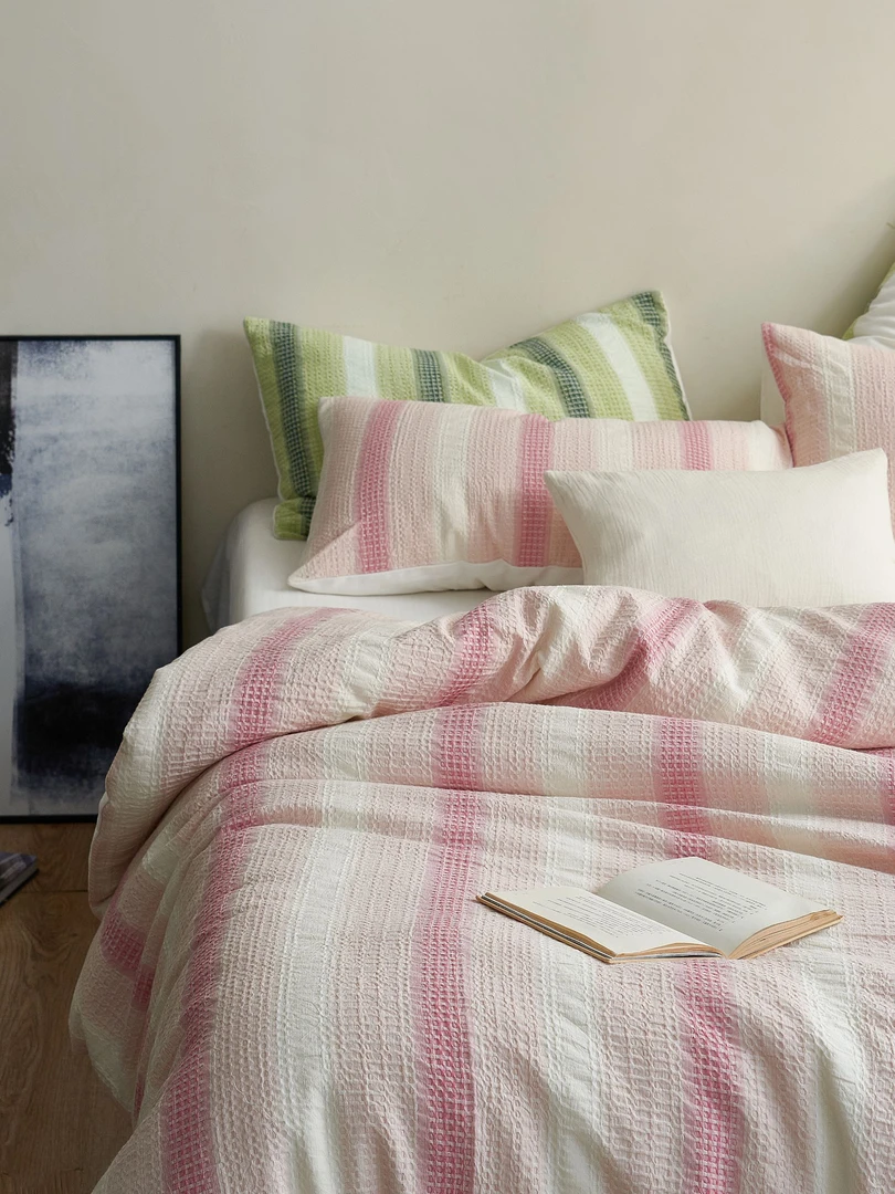 全棉色织华夫格四件套