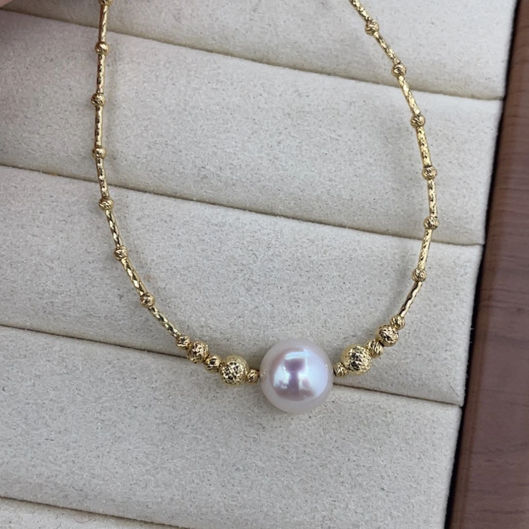 18K金镶嵌海水珍珠手绳