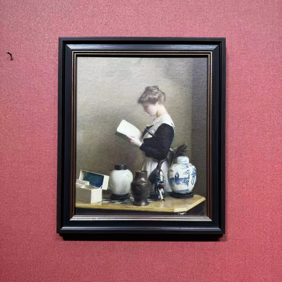 110】法式中古挂画艺术美式复古装饰画30*35