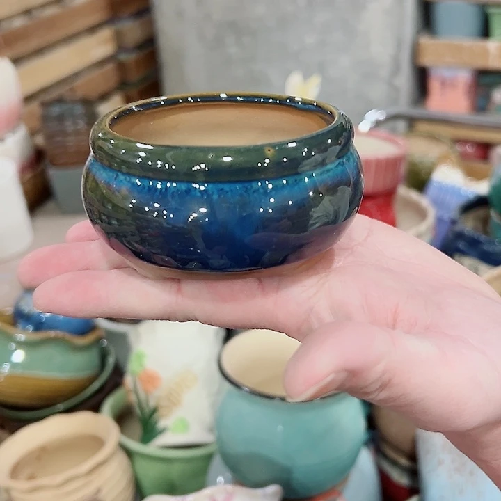 有孔.凑满10元发货多肉陶瓷花盆！