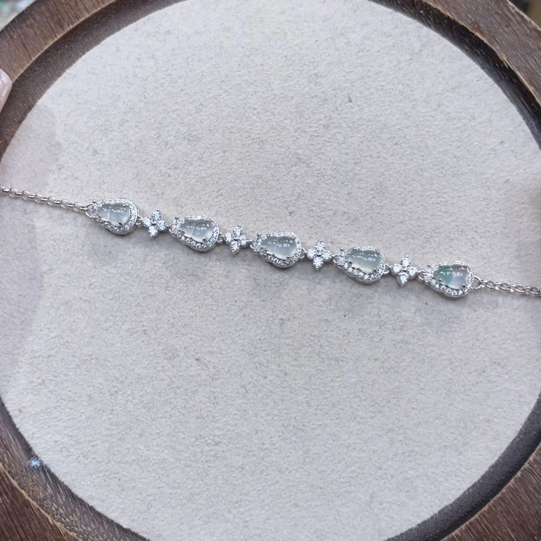 翡翠银S925镶嵌手链