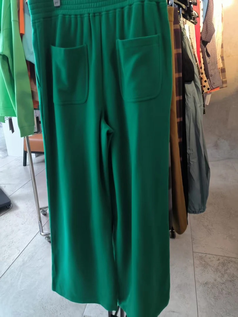 不退不换/绿色直筒裤子5100360