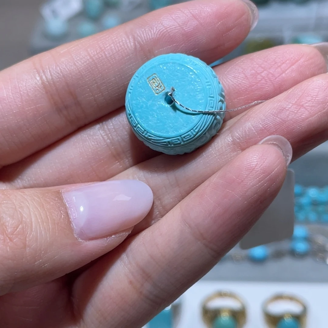 绿松石未镶嵌回纹墩子