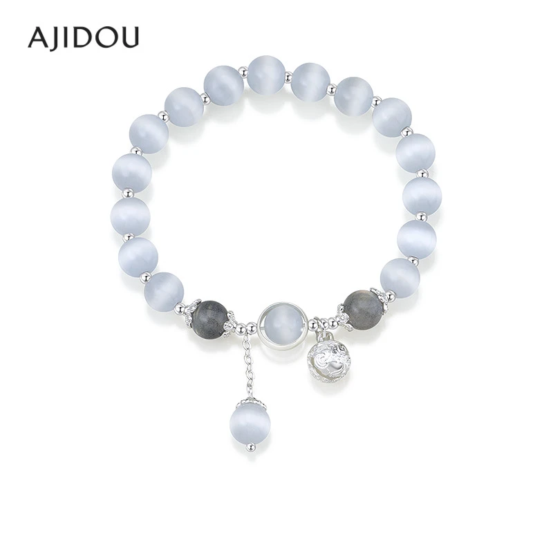 AJIDOU阿吉豆手链女款猫眼石时尚串珠精致首饰手串小众高级感手饰
