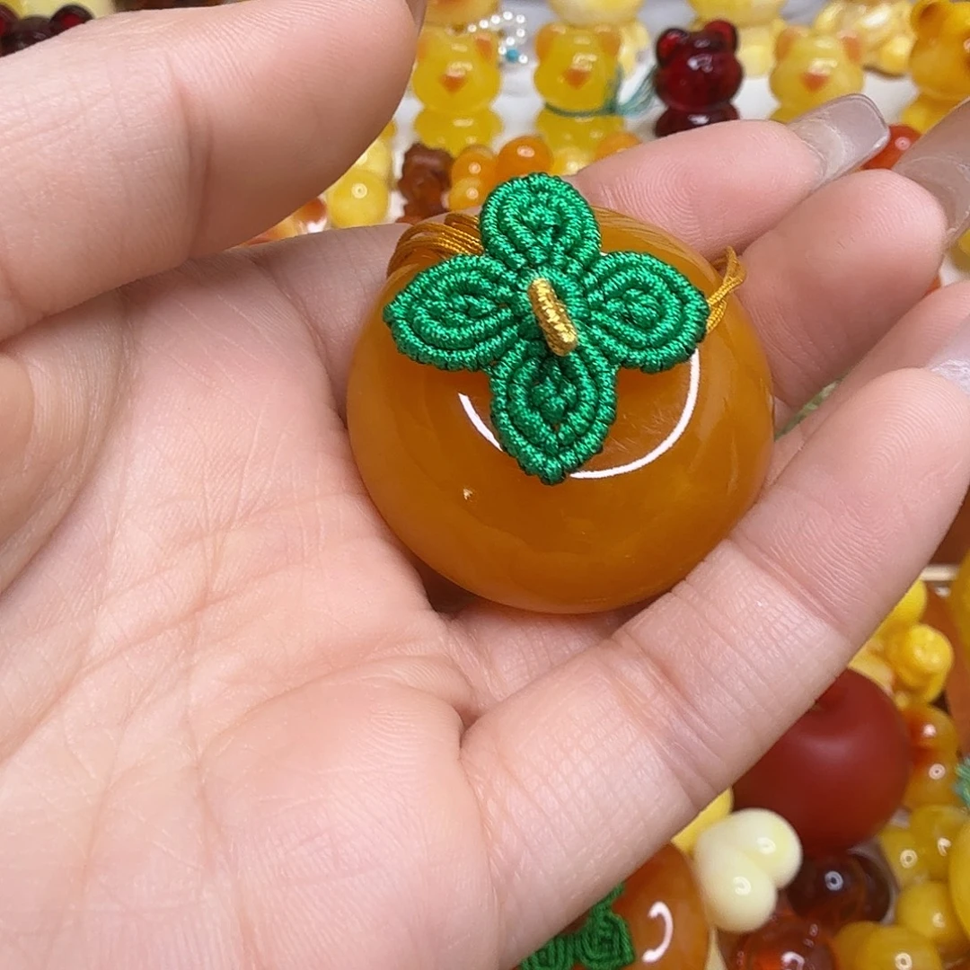 时***城非金属柿子事事如意橙色89绿色叶