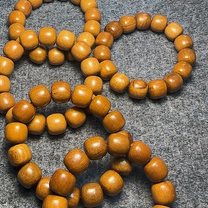 桃木全陈化老料把件串发一条